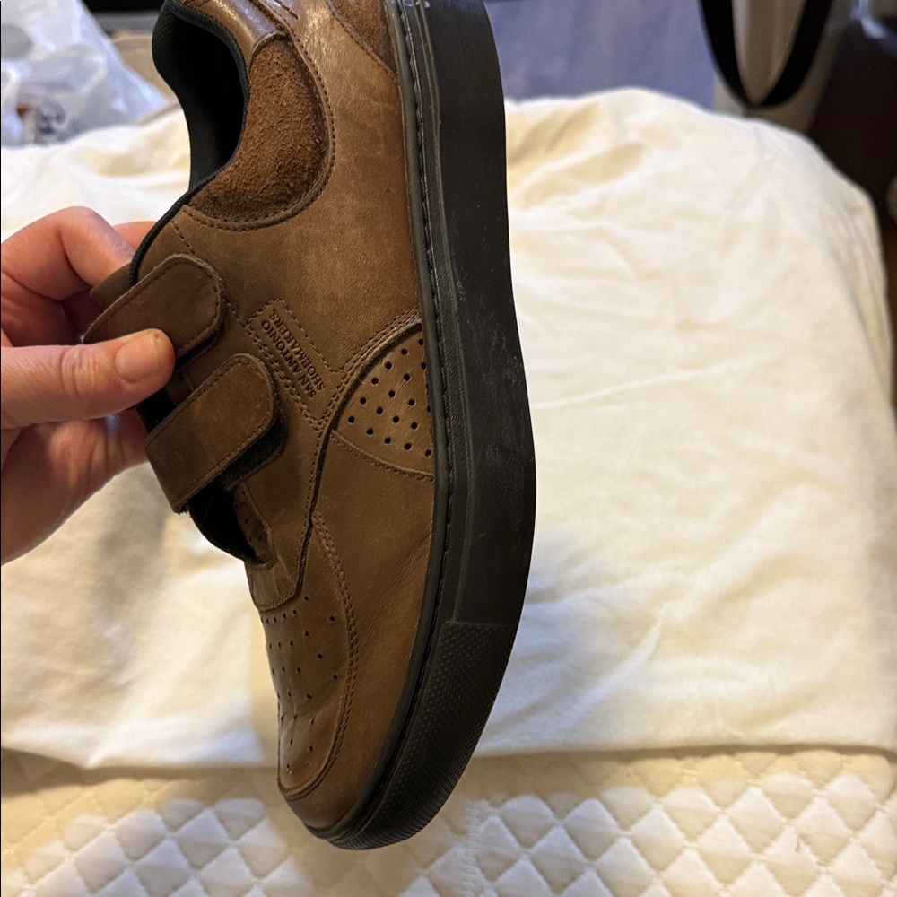 SAS Men's Leather Double-Strap Sneaker in Brown and Black - Picture 4 of 12